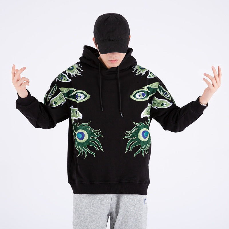 Autumn And Winter Embroidery Peacock Hoodie