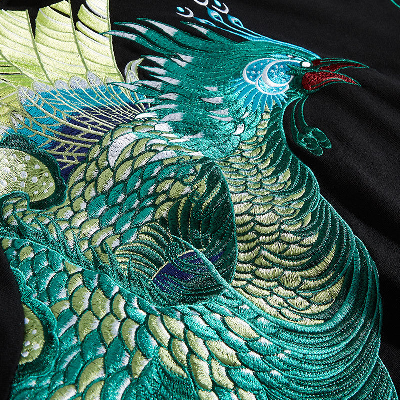 Autumn And Winter Embroidery Peacock Hoodie