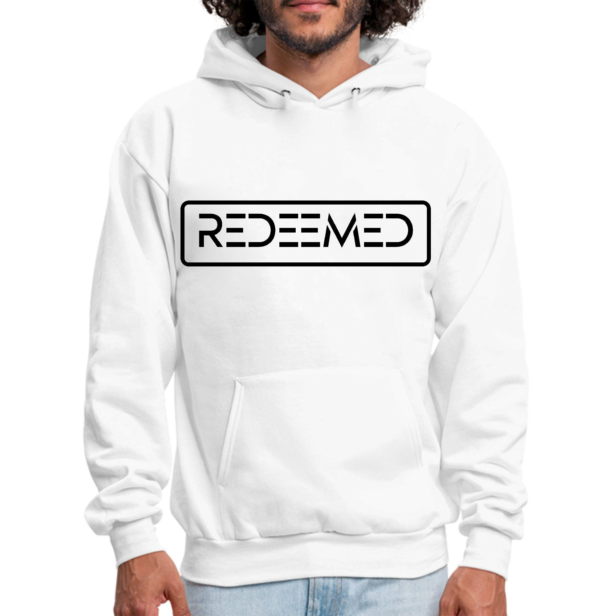 Mens Graphic Hoodie Redeemed Black Illustration